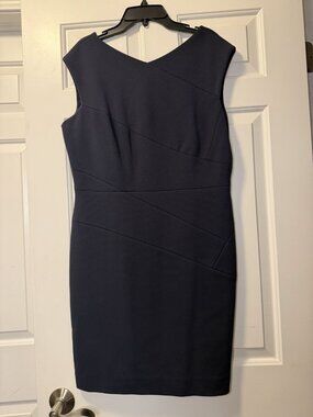 Classiques Entier Navy Seamed Sheath Dress Size 12